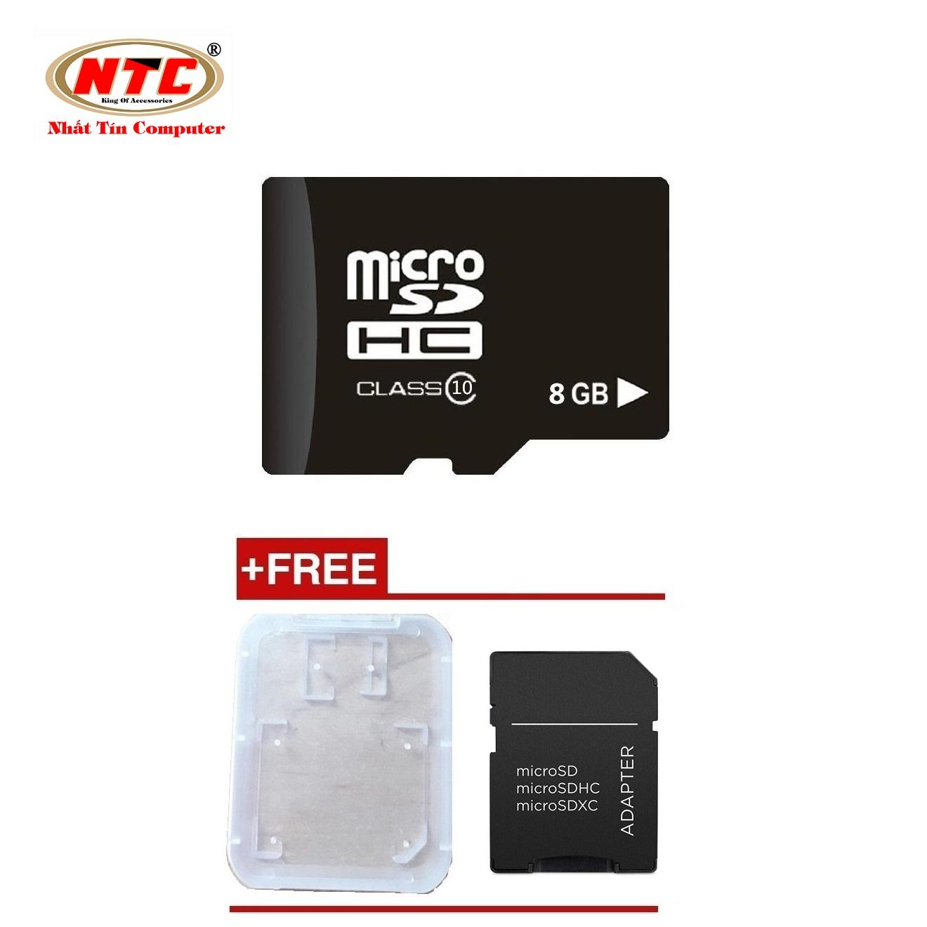 Thẻ nhớ microSDHC NTC 8GB Class 10 (Đen) + Tặng adapter và hộp thẻ