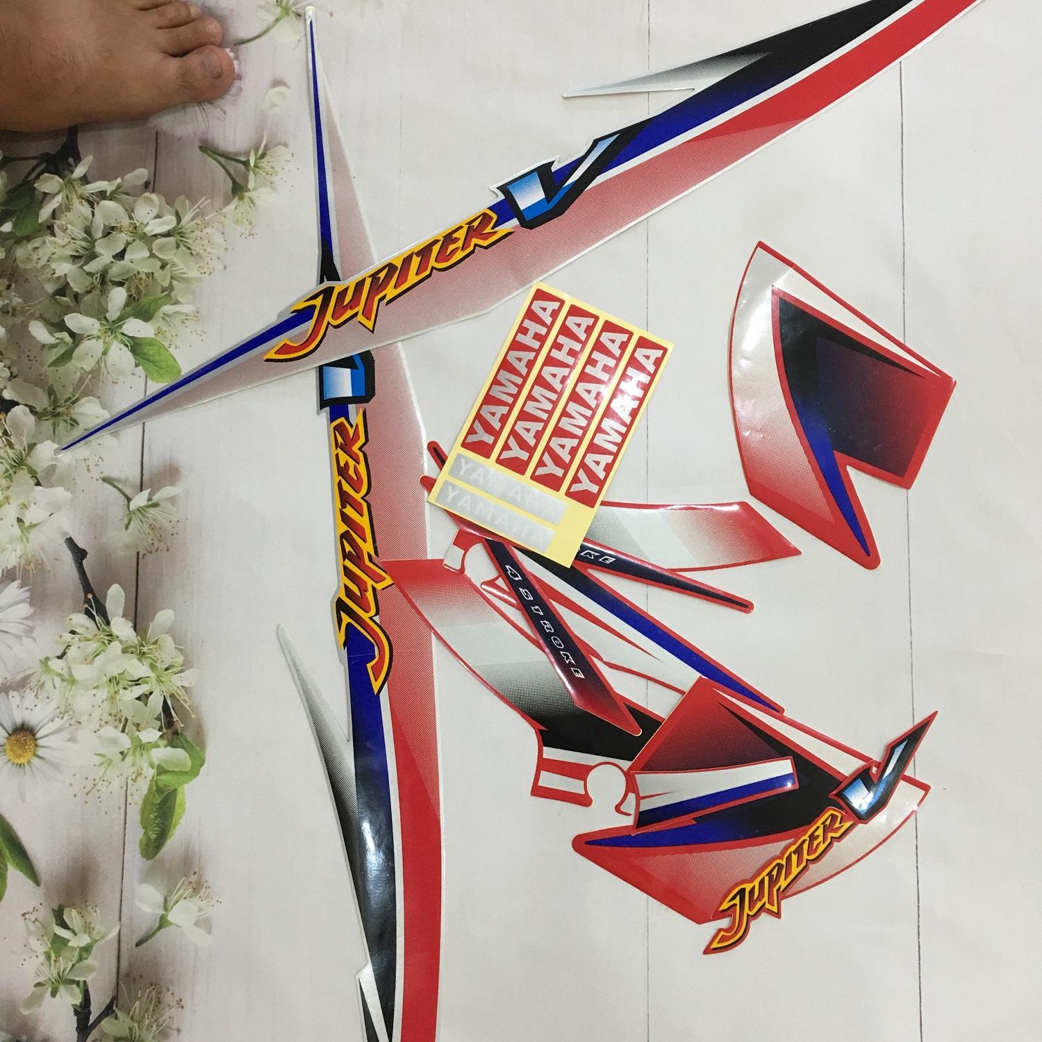 [NHÌN LÀ MÊ] Bộ tem tân trang xe mới Jupiter V đỏ trắng đẹp vô cùng OX40-V36,  , linh phụ kiện xe máy giá rẻ