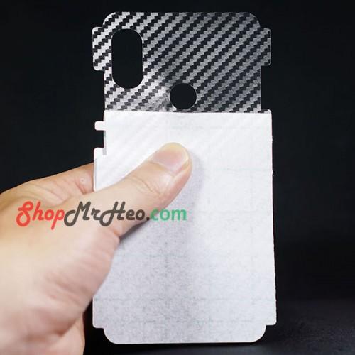 Bộ 3 skin dán mặt lưng vân 3d xiaomi redmi note 5 pro