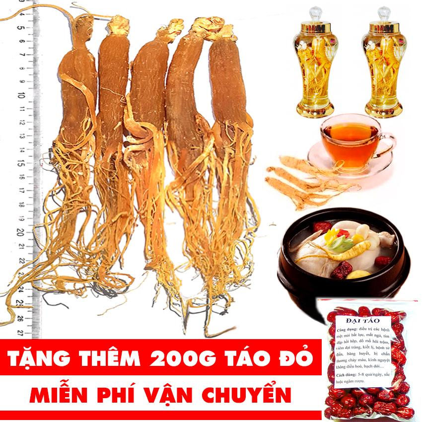 Combo 5 củ sâm khô (loại tốt) - Tặng 200g Táo đỏ