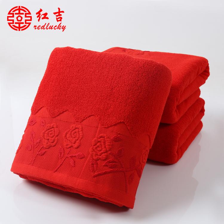 Cặp Vợ Chồng 100% Cotton Màu Đỏ Hoa Hồng Người Lớn Khăn Tắm