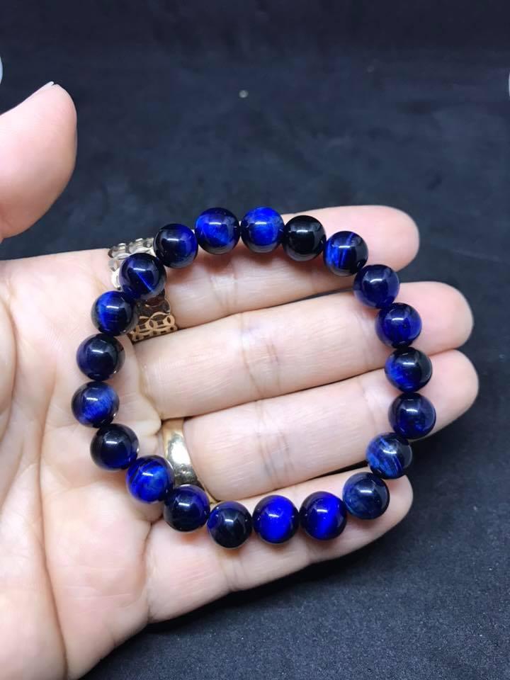 [HCM]VÒNG TAY ĐÁ MẮT HỔ XANH DƯƠNG 8LY