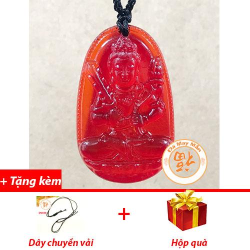 [HCM]Mặt Dây Chuyền Phật Bản Mệnh Hư Không Tạng Bồ Tát Lưu Ly Đỏ Nhí