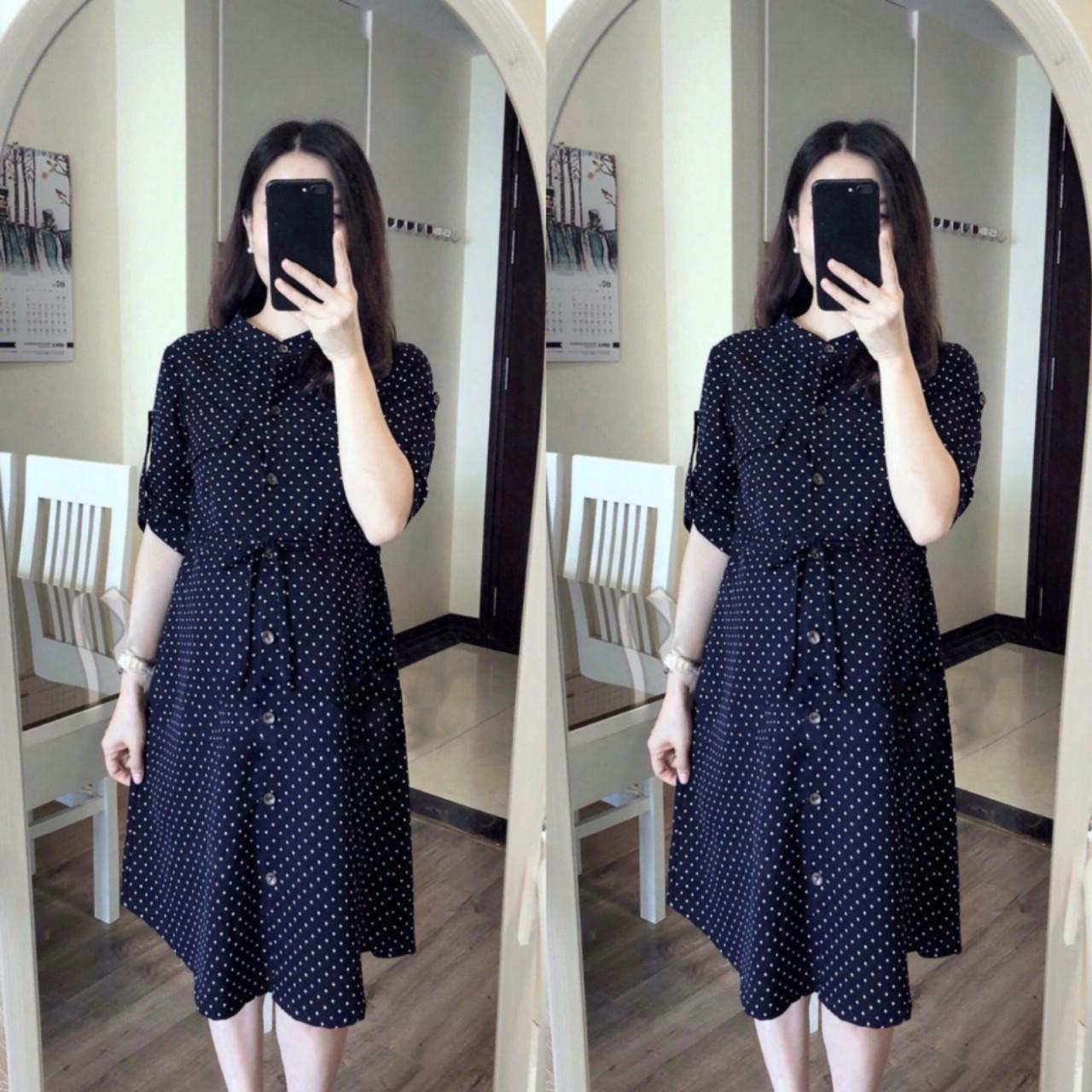 ĐẦM BẦU SƠ MI EO RÚT