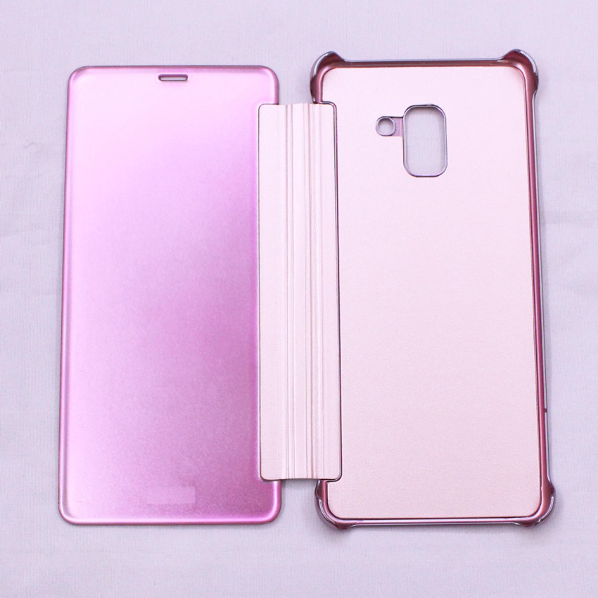Bao da Clear View Samsung Galaxy A8 Plus 2018 (Hồng)