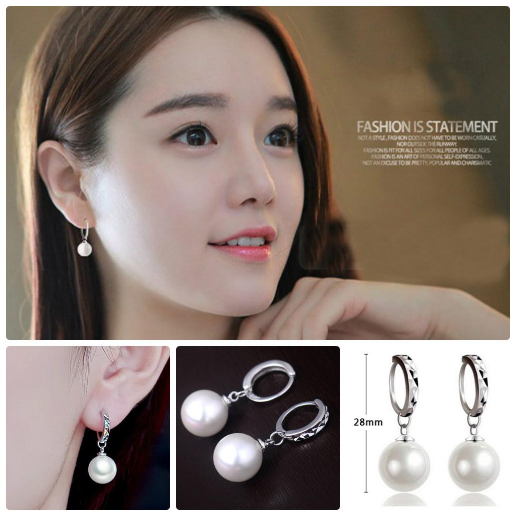 [HCM]Bông Tai Bạc S925  Ngọc Trai Tòn Ten Sang Trọng Đằm Thắm BTBACPEARLTONTEN07
