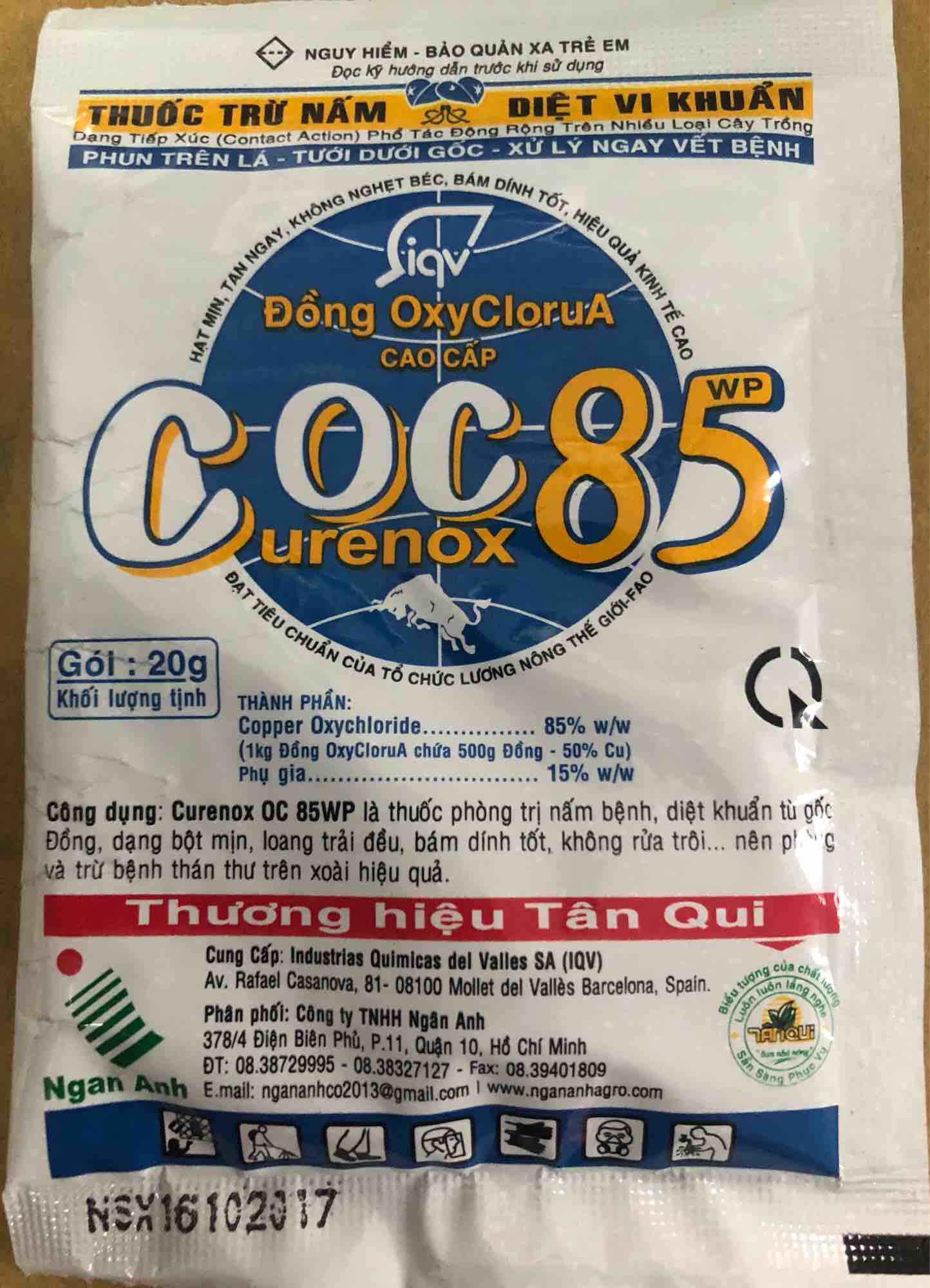 Thuốc trừ nấm gốc đồng Coc 85 wp