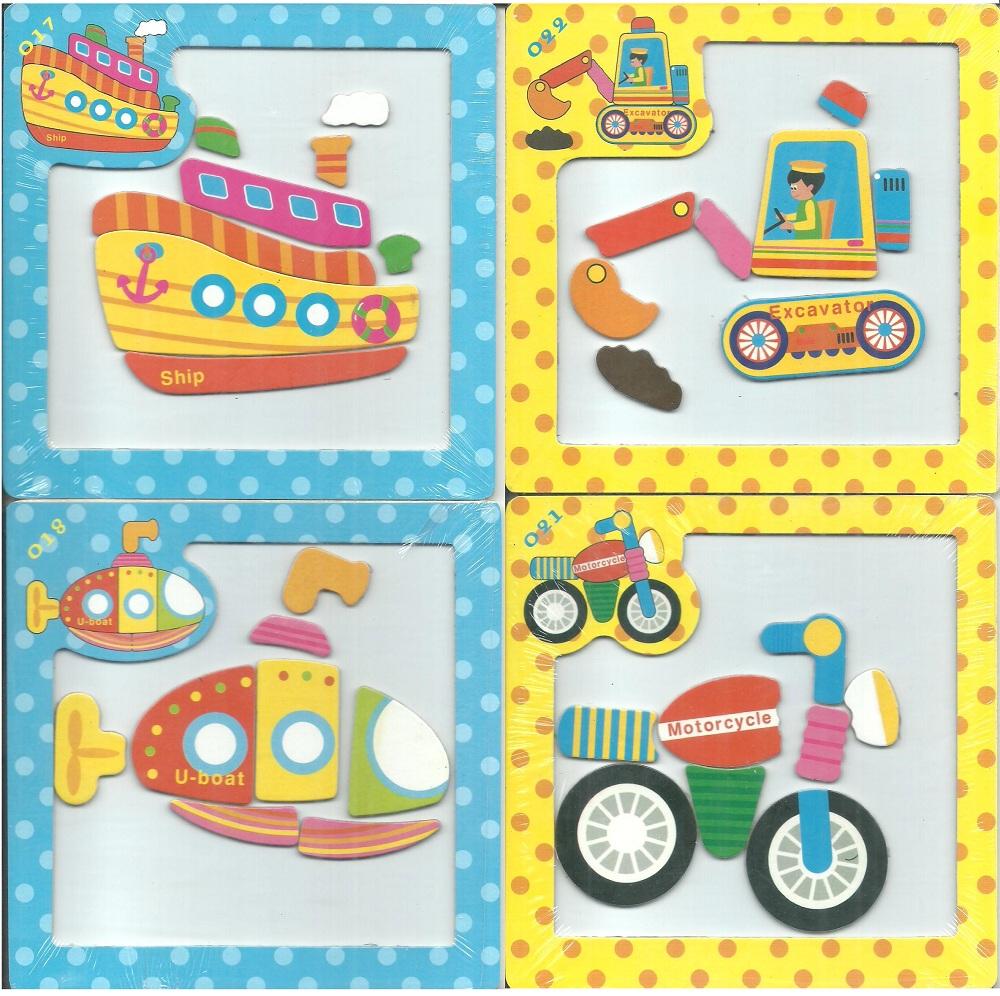 Ghép tranh nam châm 15 x 15cm kamitoy - chủ đề giao thông