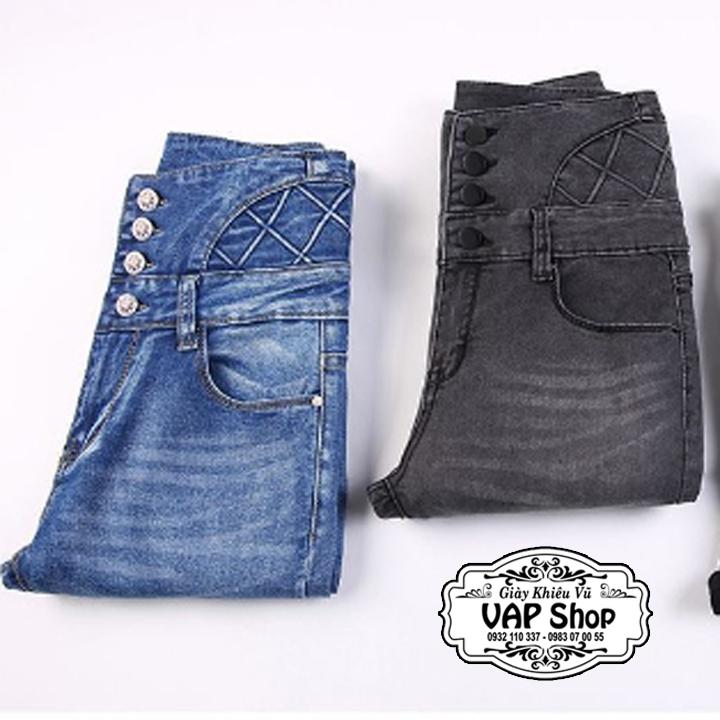 QUẦN JEANS NỮ SIZE LỚN, LƯNG CAO CHE BỤNG LINE XÉO