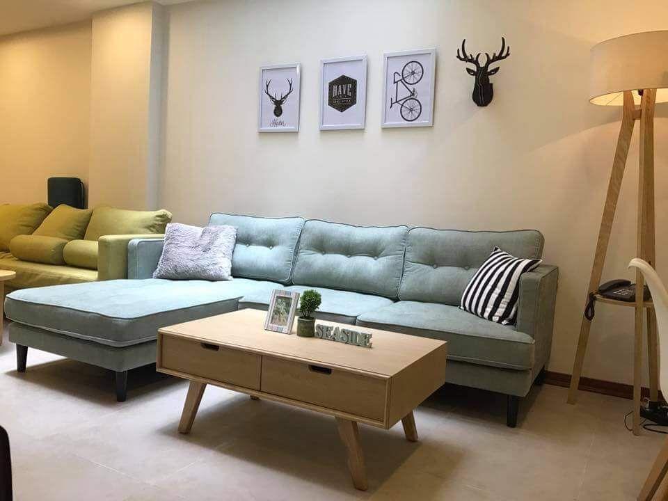 Sofa góc mẫu mới chung cư Juno Sofa KT 2m5 x 1m5 và bàn trà