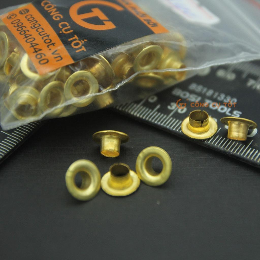 Khoen ô rê 4mm màu vàng túi 100 cặp (mắt cáo)