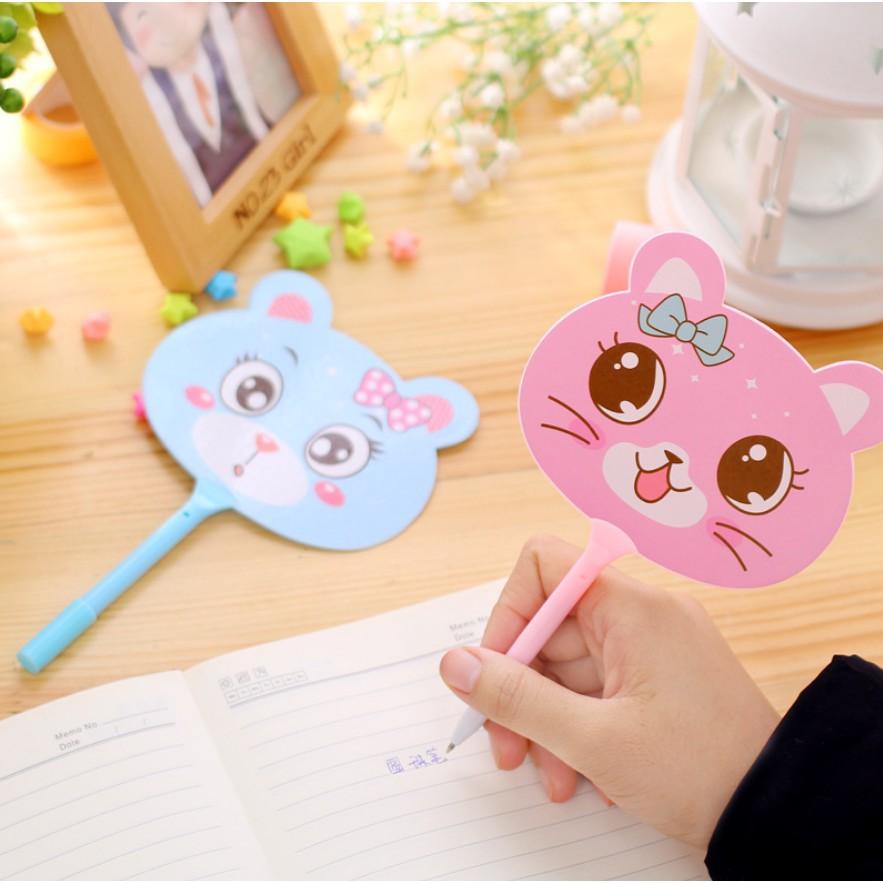 [HCM]Combo 3 Bút Bi Hình Quạt Mèo Dễ Thương