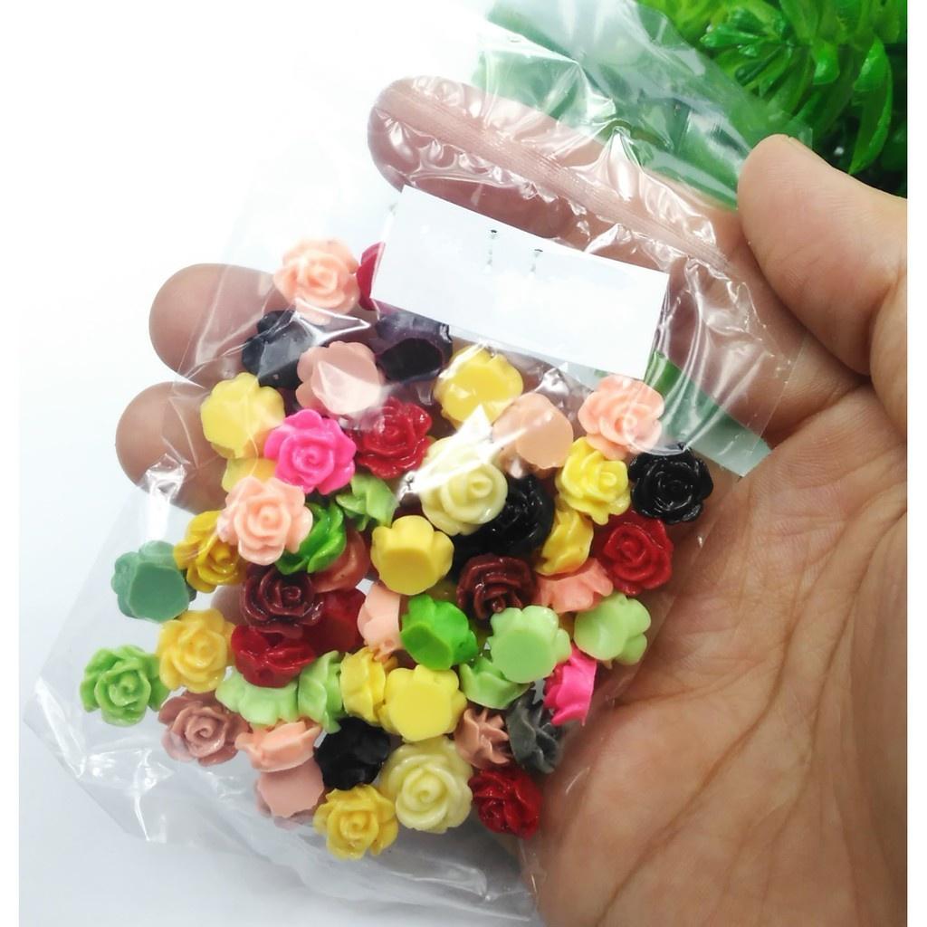 55 hoa hồng nhựa gắn nail