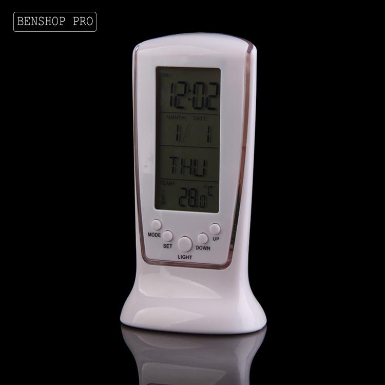 Đồng hồ nhiệt kế để bàn có Led Square Clock DS-510