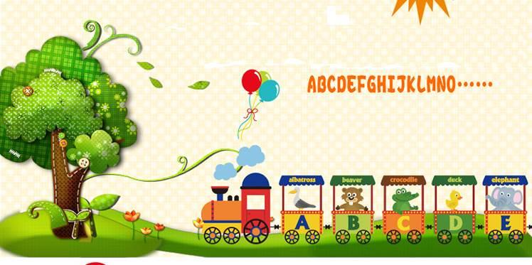 Decal dán tường cho Bé TÀU LỬA (English)