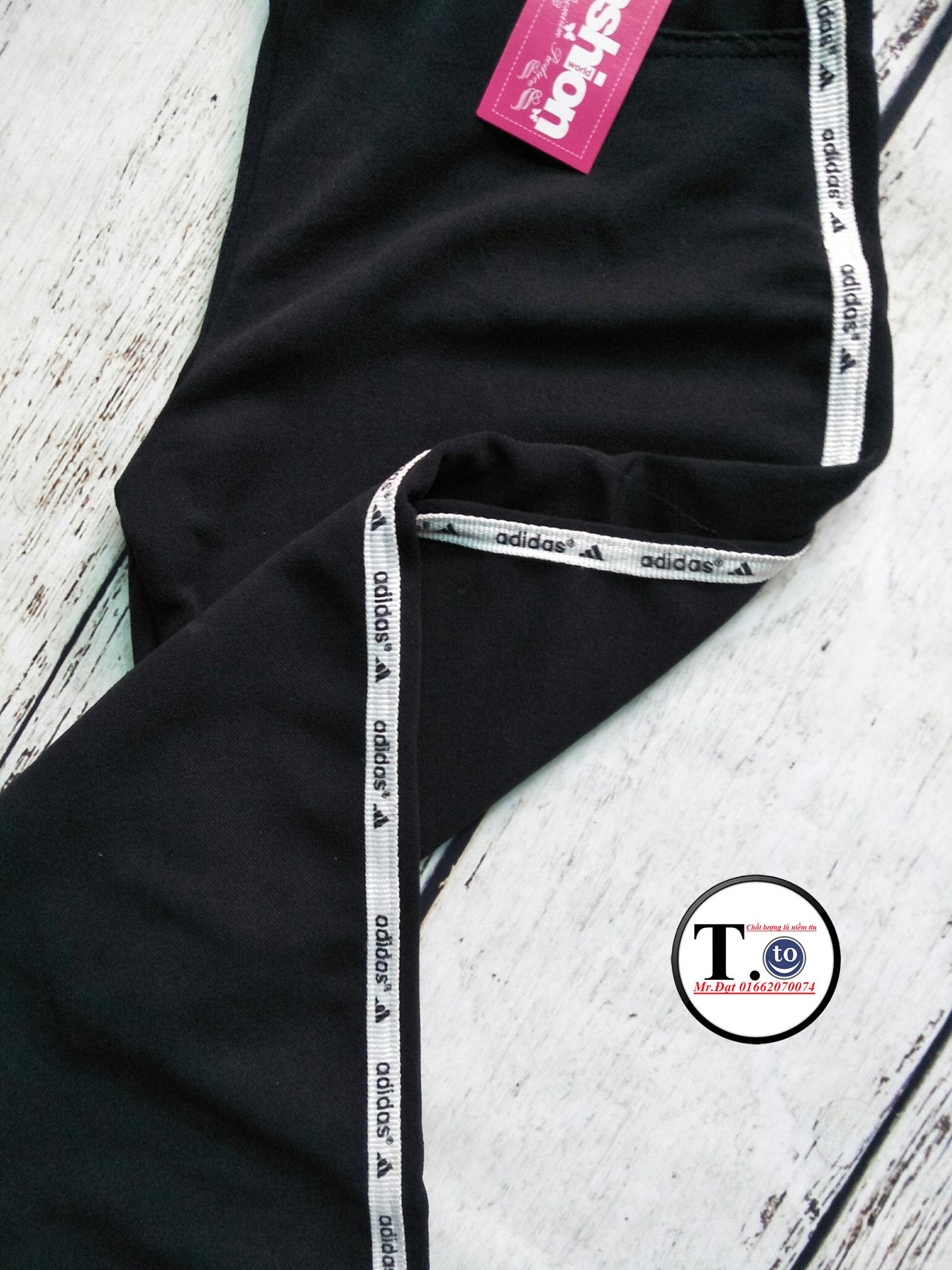 [HCM]Quần thun nữ - legging (Ôm bodyQuần màu đen - viền sọc TCADD)