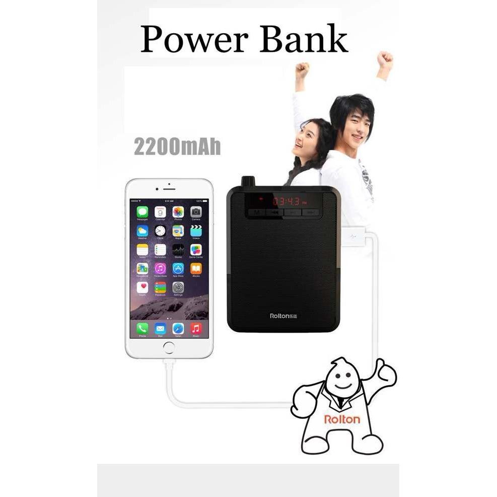 Máy trợ giảng đa năng 4 trong 1 ROLTON K300 - Hỗ trợ Không dây. Loa Trợ Giảng Đa Năng 4 Trong 1 Rolton K300 Chuyên Dùng Cho Giáo Viên, Hướng Dẫn Viên Kết Nối Bluetooth, FM, Thu Âm