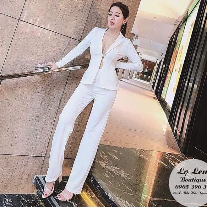 Sét áo vest trâm cài quần tây