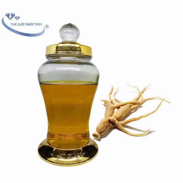 [TẶNG QUÀ] Bình Ngâm Rượu Sâm Thủy Tinh 5 Lít Không Van