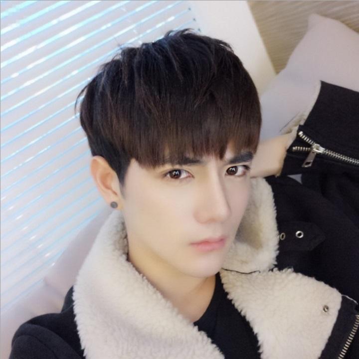 Tóc giả nam nguyên đầu,tóc giả nam cao cấp làm bằng tơ mềm mượt như tóc thật (màu nâu) + tặng kèm lưới