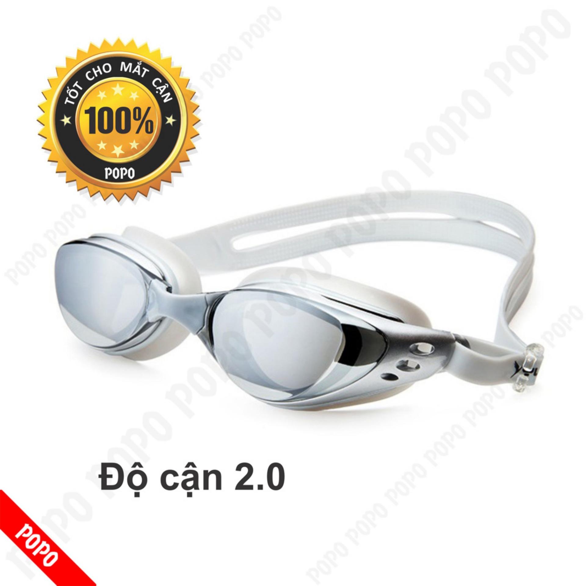 Kính bơi cận 2,0 độ thế hệ mới 610 kiểu dáng thời trang nhỏ gọn, chống UV, chống sương mờ POPO Collection