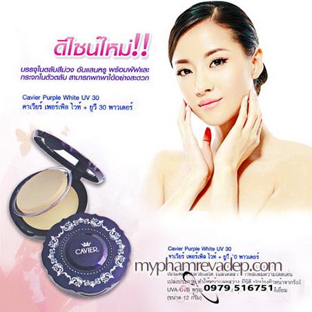 Phấn phủ trắng da Thái Lan Cavier chống nắng UV30 hộp tím