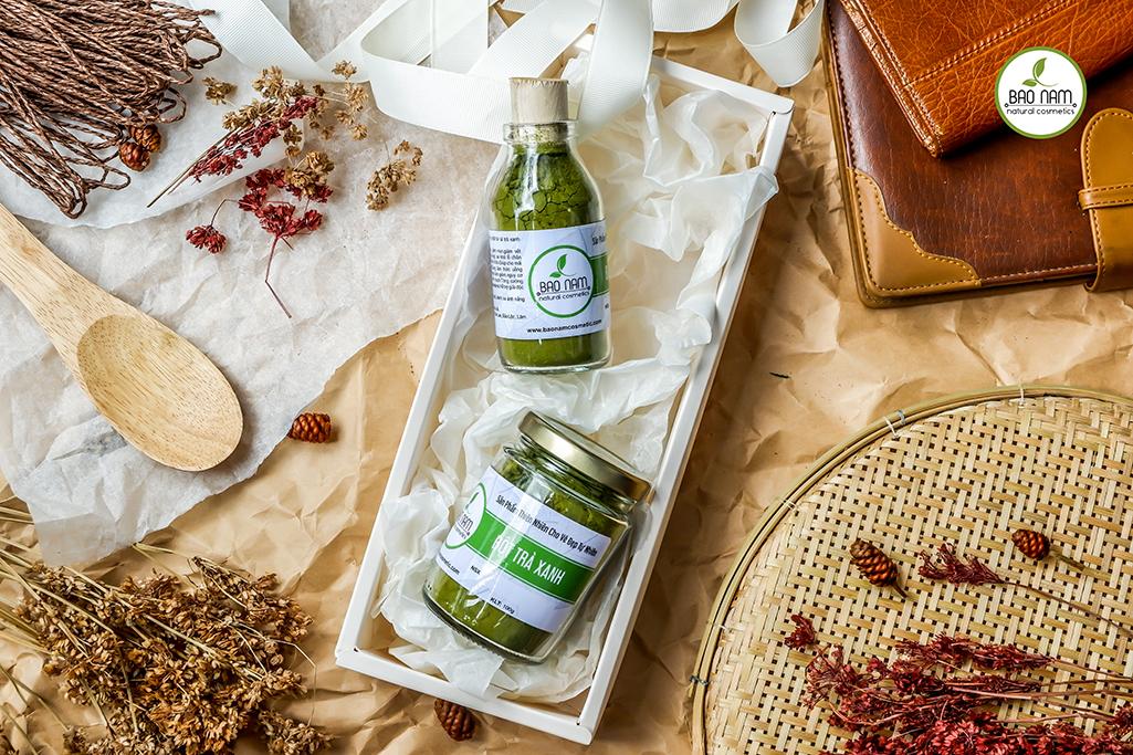 Cặp Đôi Trắng Da Dưỡng Ẩm Tinh Bột Nghệ Và Bột Trà Xanh 100Gr