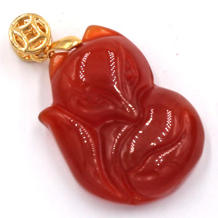 [HCM]Mặt hồ ly đá thạch anh đỏ 2.9cm