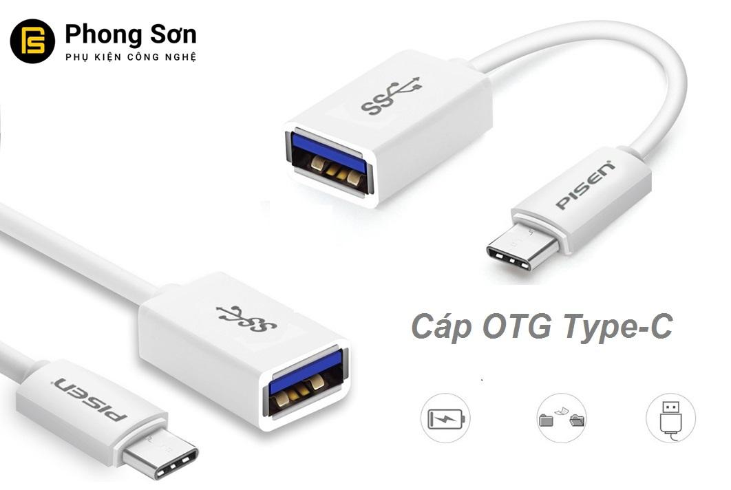Cáp OTG 15cm Type C Pisen (Cho các dòng máy Androi đời mới )