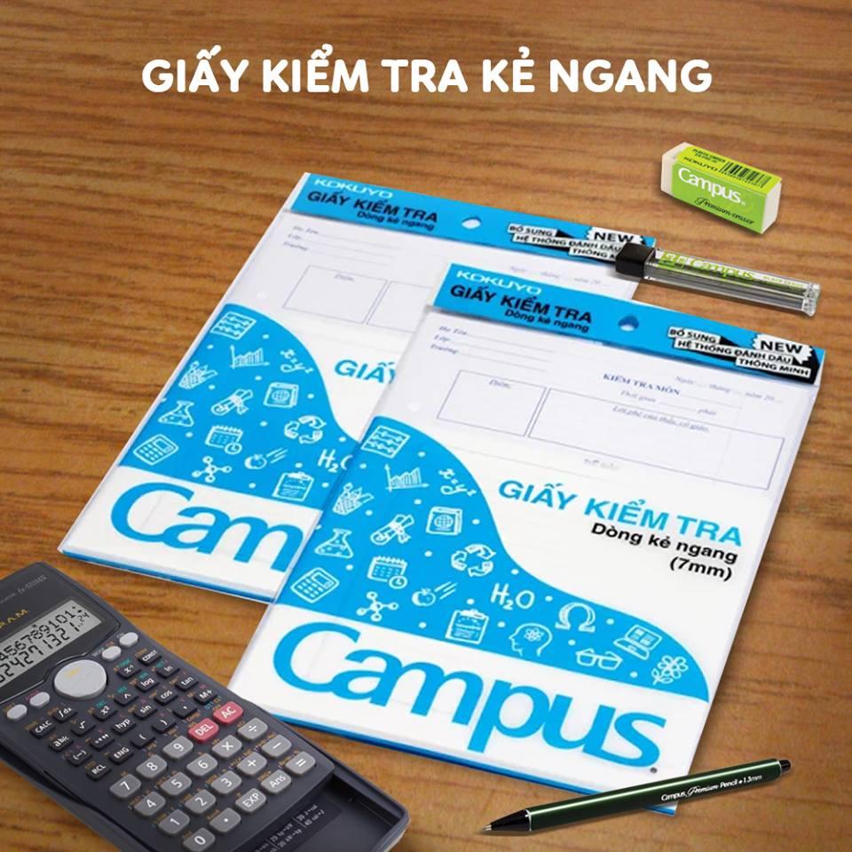 Giấy kiểm tra kẻ ngang không chấm Campus
