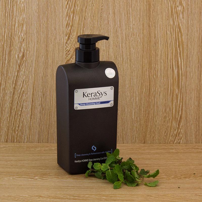 Dầu gội nam loại bỏ bụi bẩn các chất nhờn giảm gầu Kerasys Homme Deep Cleansing Cool Shampoo Hàn Quốc 550ml