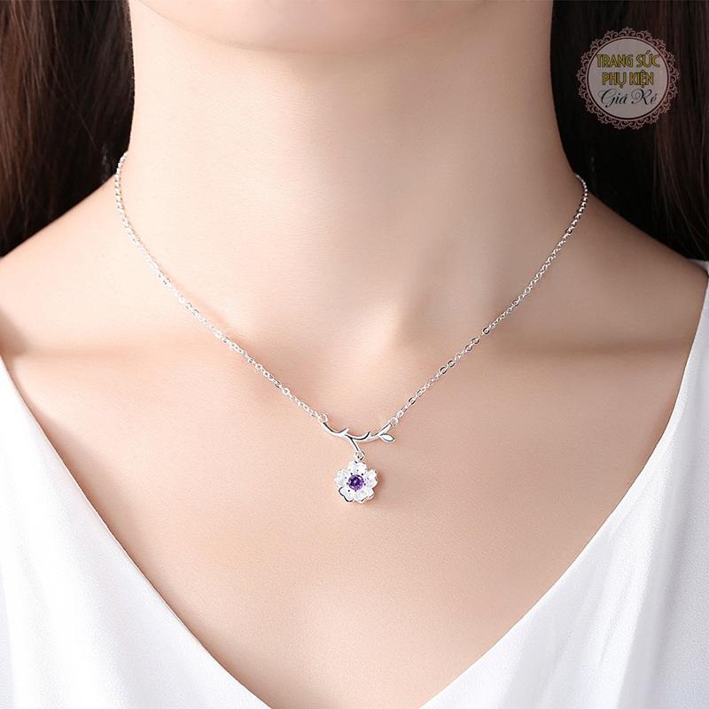 Dây chuyền Hoa Anh Đào nhụy tím DC49