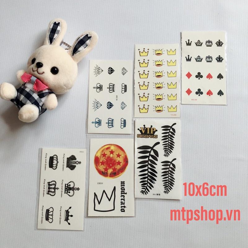 [HCM]COMBO 6 TẤM HÌNH XĂM DÁN 10X6CM VƯƠNG MIỆN XINH (Mua 2 tặng 1. Chọn mẫu tùy thích)