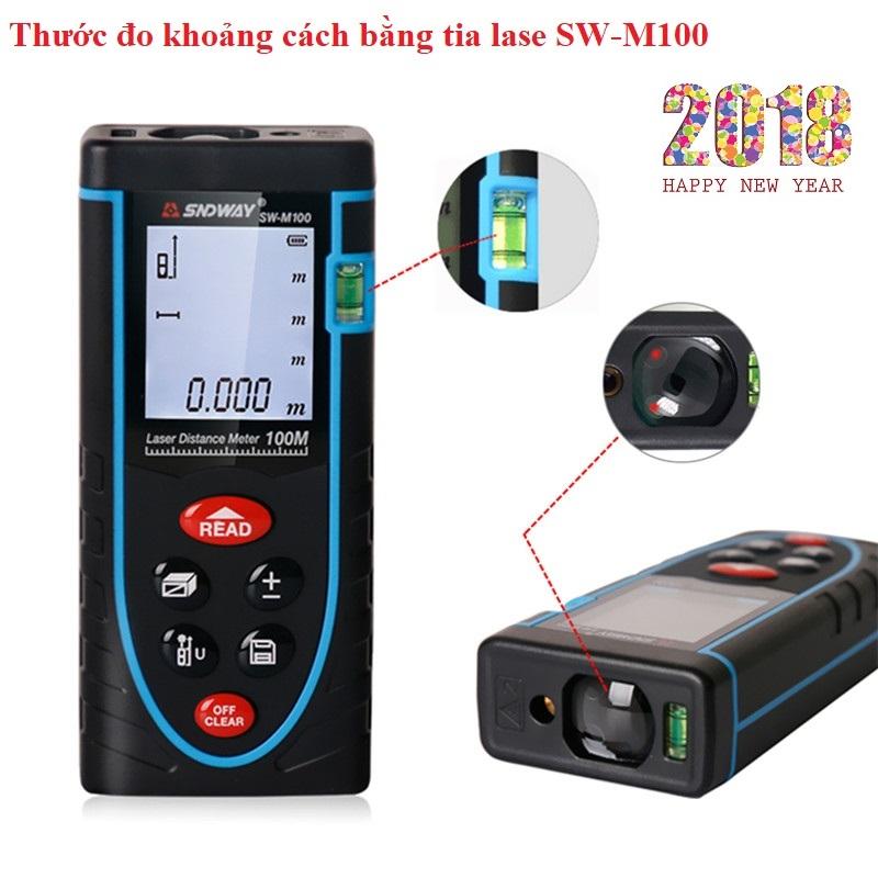 Thước đo khoảng cách bằng tia laser SNDWAY SW-M100 cự ly 100m GX-868A