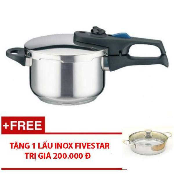 Nồi áp suất Elo Praktika Plus XL 6L Tặng 1 chảo chống dính Fivestar 20cm