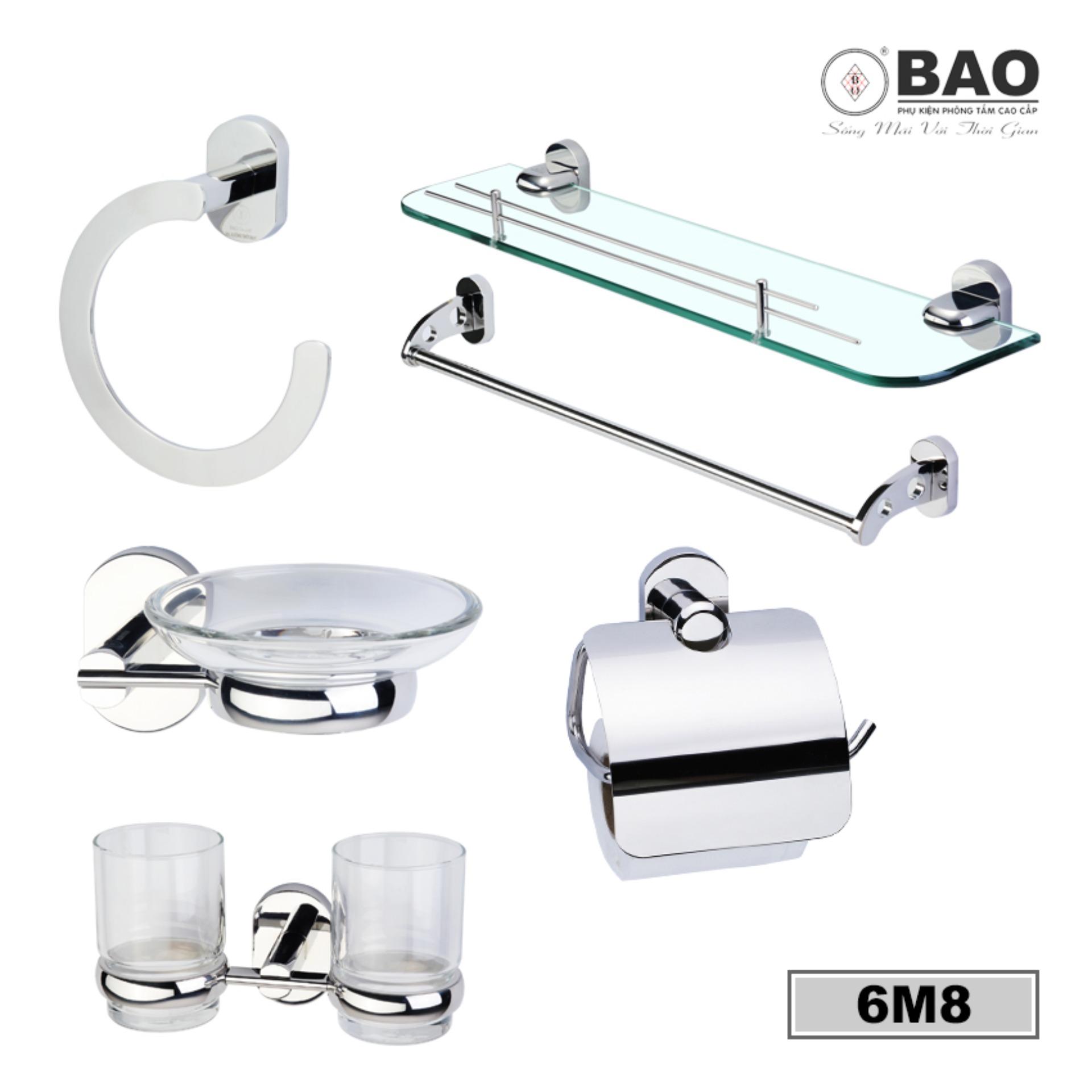 Bộ phụ kiện phòng tắm 6 món BAO - 6M8 (INOX 304)