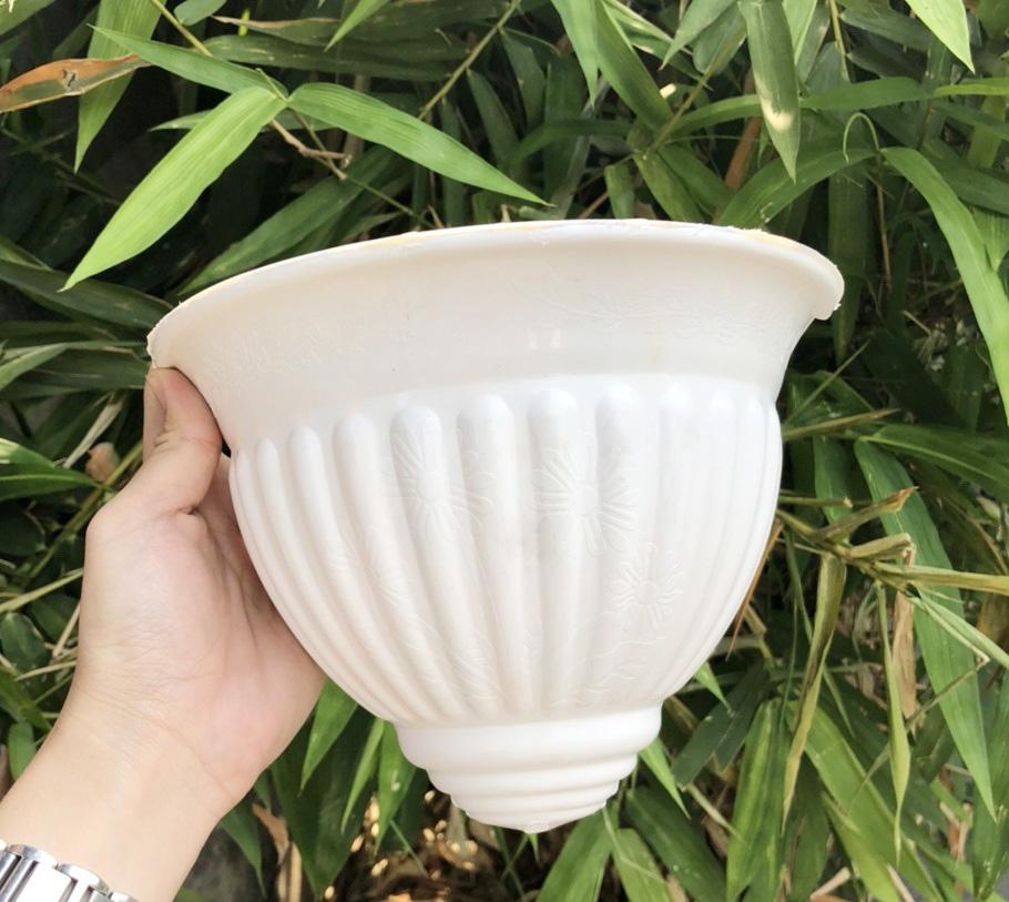 [HCM]Combo 2 chậu hoa ốp tường nhỏ trắng 22 x 15.5cm