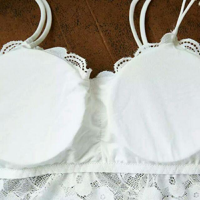 Combo 2 áo bra ren chất đẹp y hình (đen+trắng)