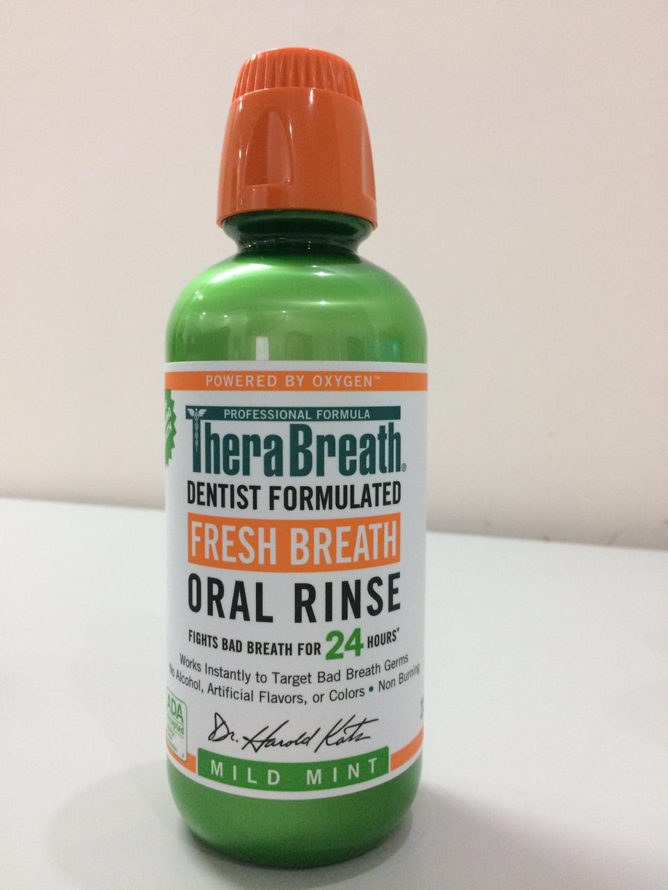 [Ảnh thật] Nước súc miệng TheraBreath vị bạc hà loại 473ml