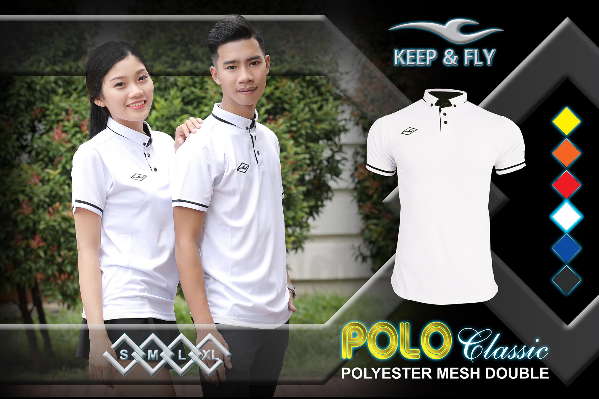 Áo thun Polo Nam cổ lãnh tụ cao cấp KEEP & FLY Trắng