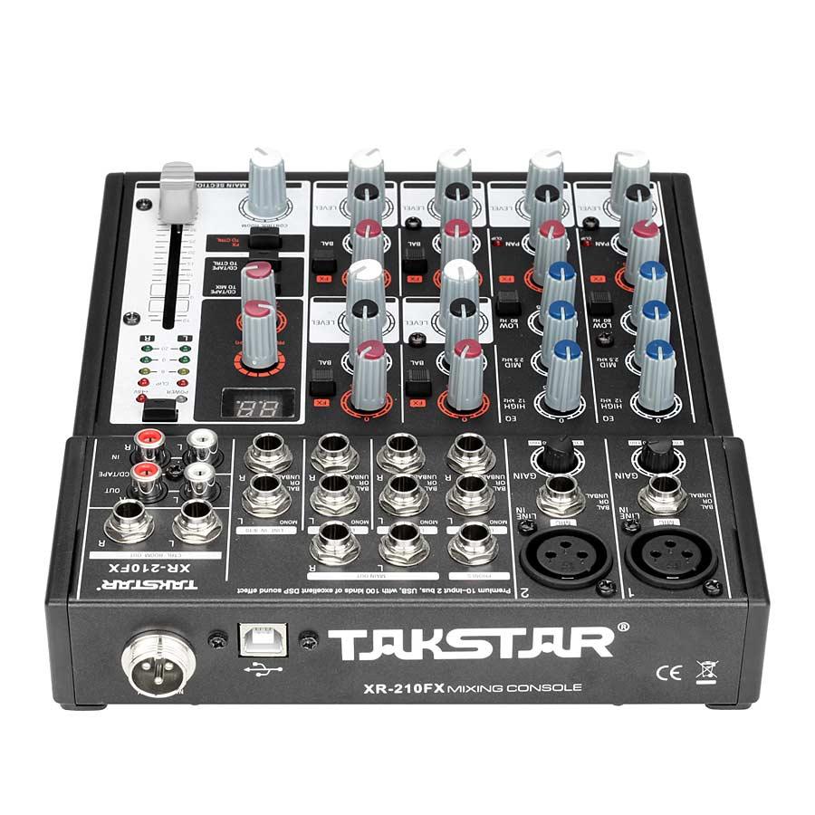 [Trả góp 0%]Mixer thu âm USB 10 cổng có effect Takstar XR-210FX