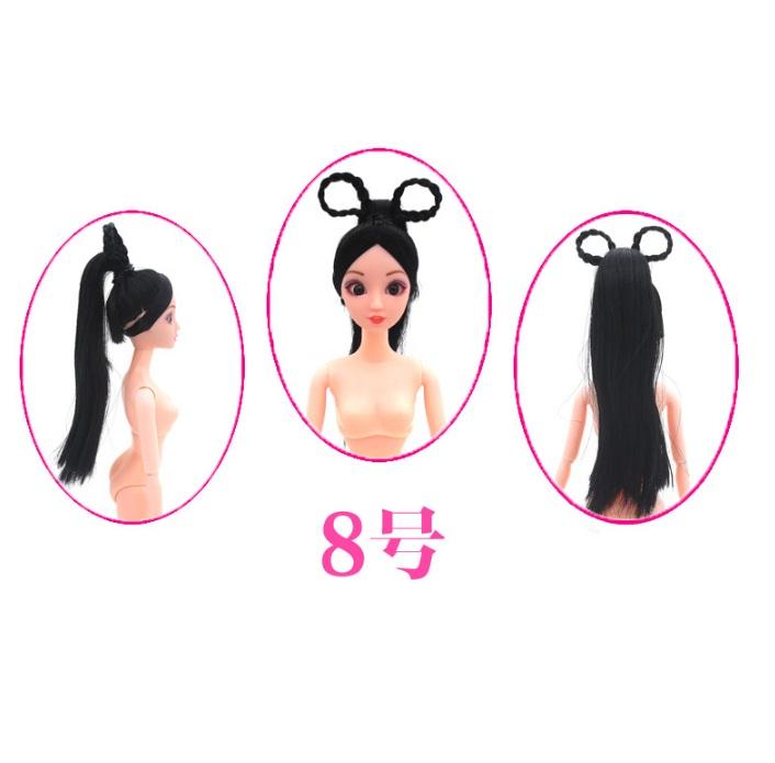 Set Bộ  Đôi Búp Bê 12 Khớp Tóc Quấn Cổ Trang Trơn