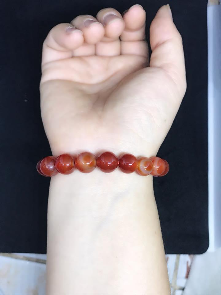 [HCM]VÒNG TAY ĐÁ MÃ NÃO ĐỎ 10LY.