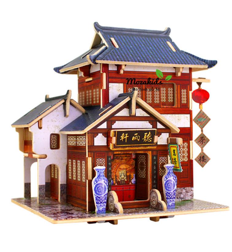 Đồ chơi lắp ráp gỗ 3D Mô hình Phòng Trà F131