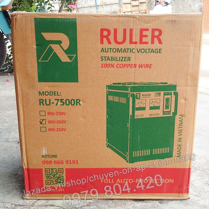 Ổn Áp Ruler 7,5KVA Dải 50-250V, Bảo Hành 4 Năm, 100% Dây Đồng