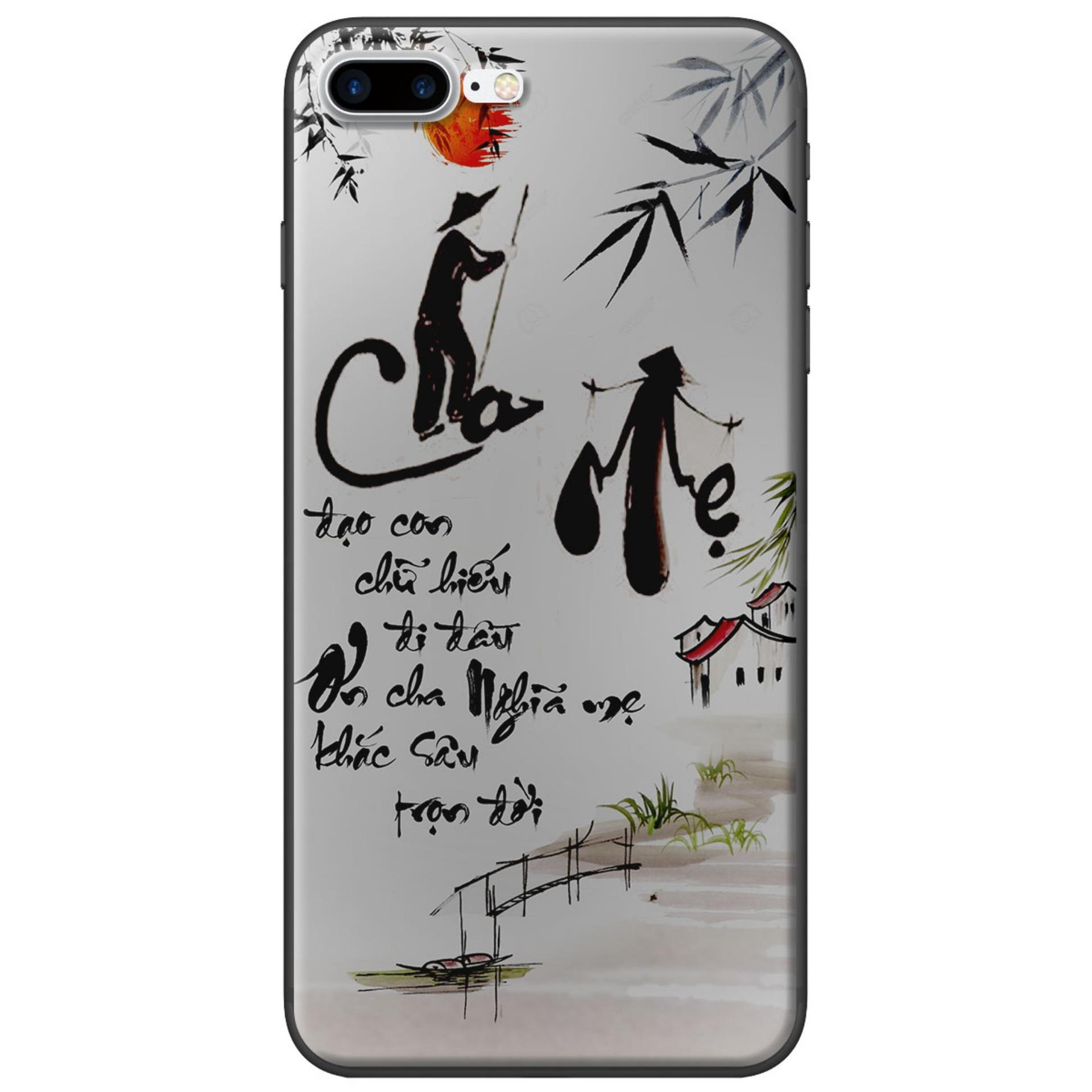 Silicone case for iPhone 7 Plus - Thư pháp cha mẹ