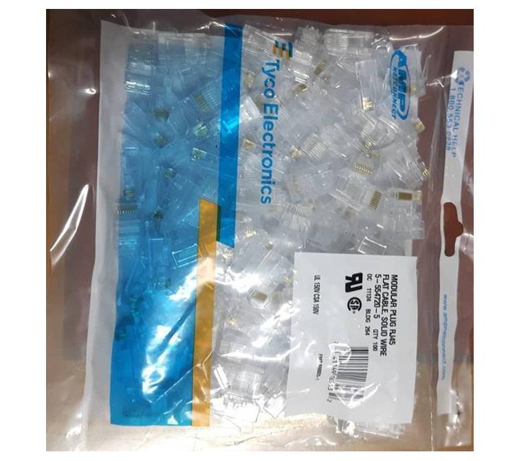 Đầu bấm mạng rj45 cat5e tyco – hộp 100 hạt