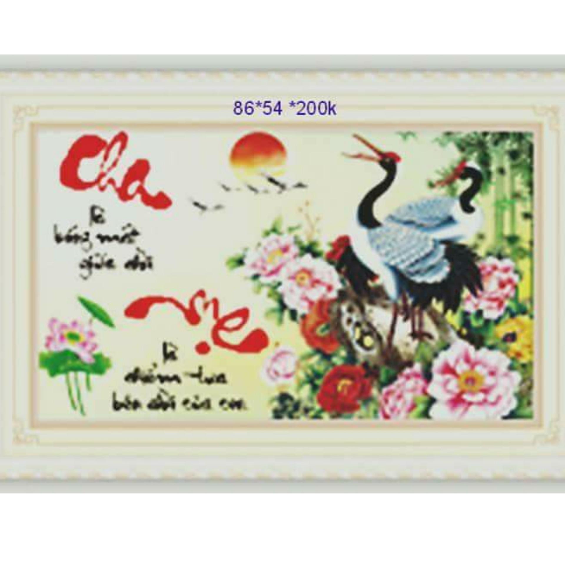 Tranh đính đá cha mẹ H1020
