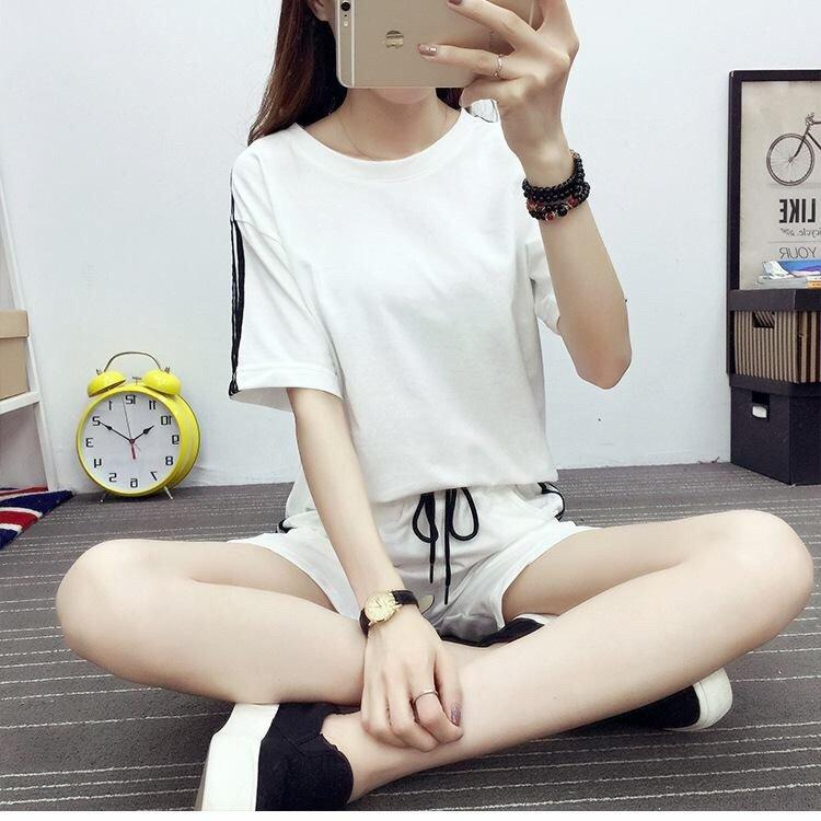 Set Đồ Bộ Thun Thể Thao, Đi Dạo kẻ sọc