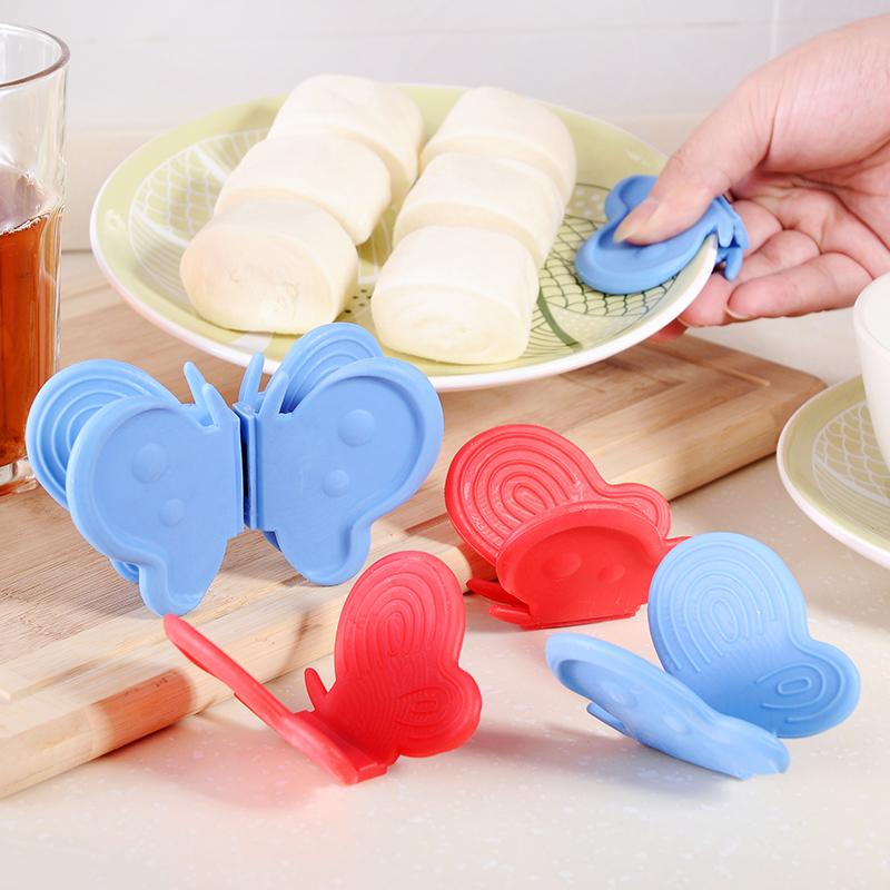 Silicone Con Bướm Cách Nhiệt Nhà Bếp Dụng Cụ Kẹp Bát